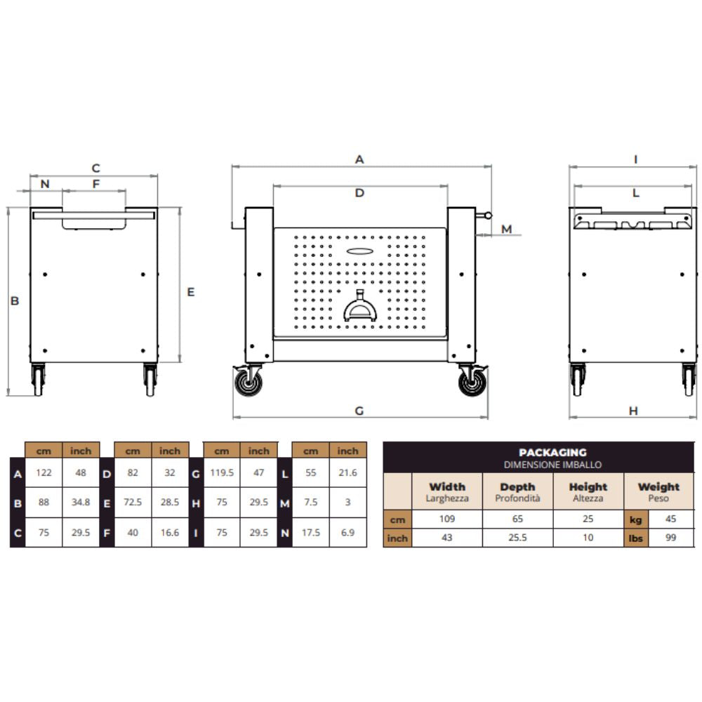 Alfa Wrinkle Black Base for Moderno & Classico 4 Pizze Oven