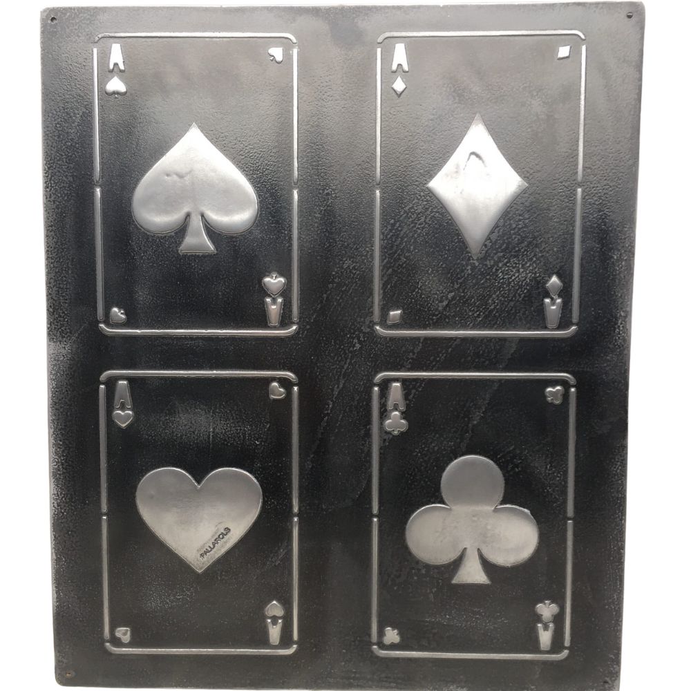 Pallarols Vintage Poker Cards Metael Sign, 20x24"