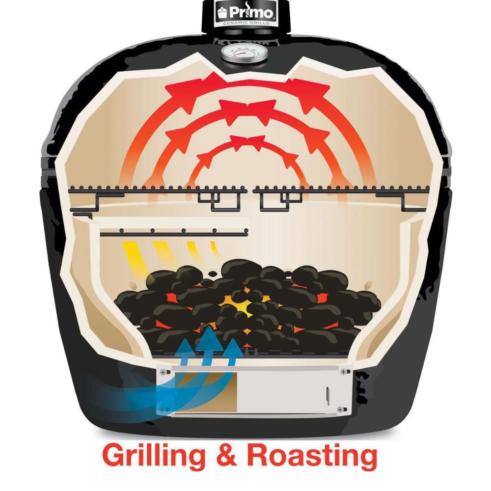 Primo PGCLGH Large Oval 300 Ceramic Kamado Charcoal Grill